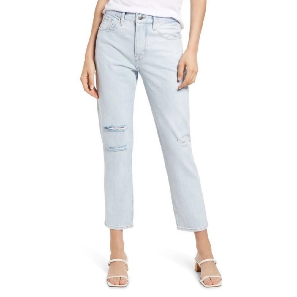 FRAME Women’s Le Original Howard Rips Button Fly Light Wash Denim Jeans 27